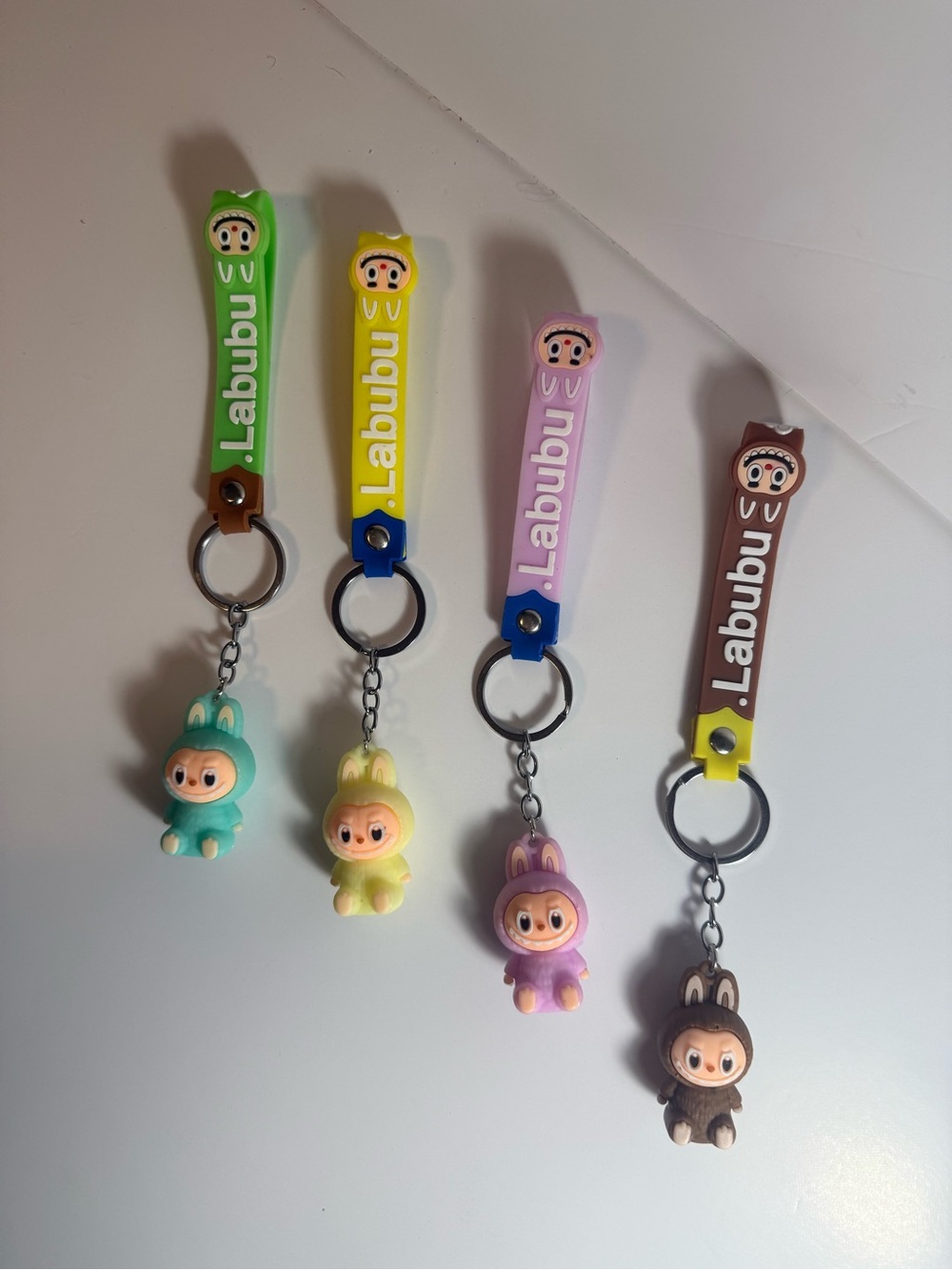 Set Of 4 Labubu Silicone Keychains